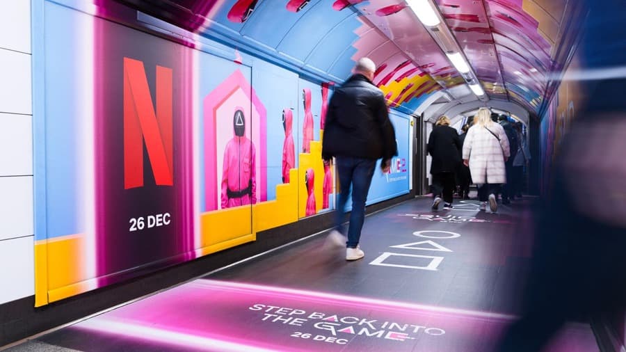 squid games netflix OOH in london underground