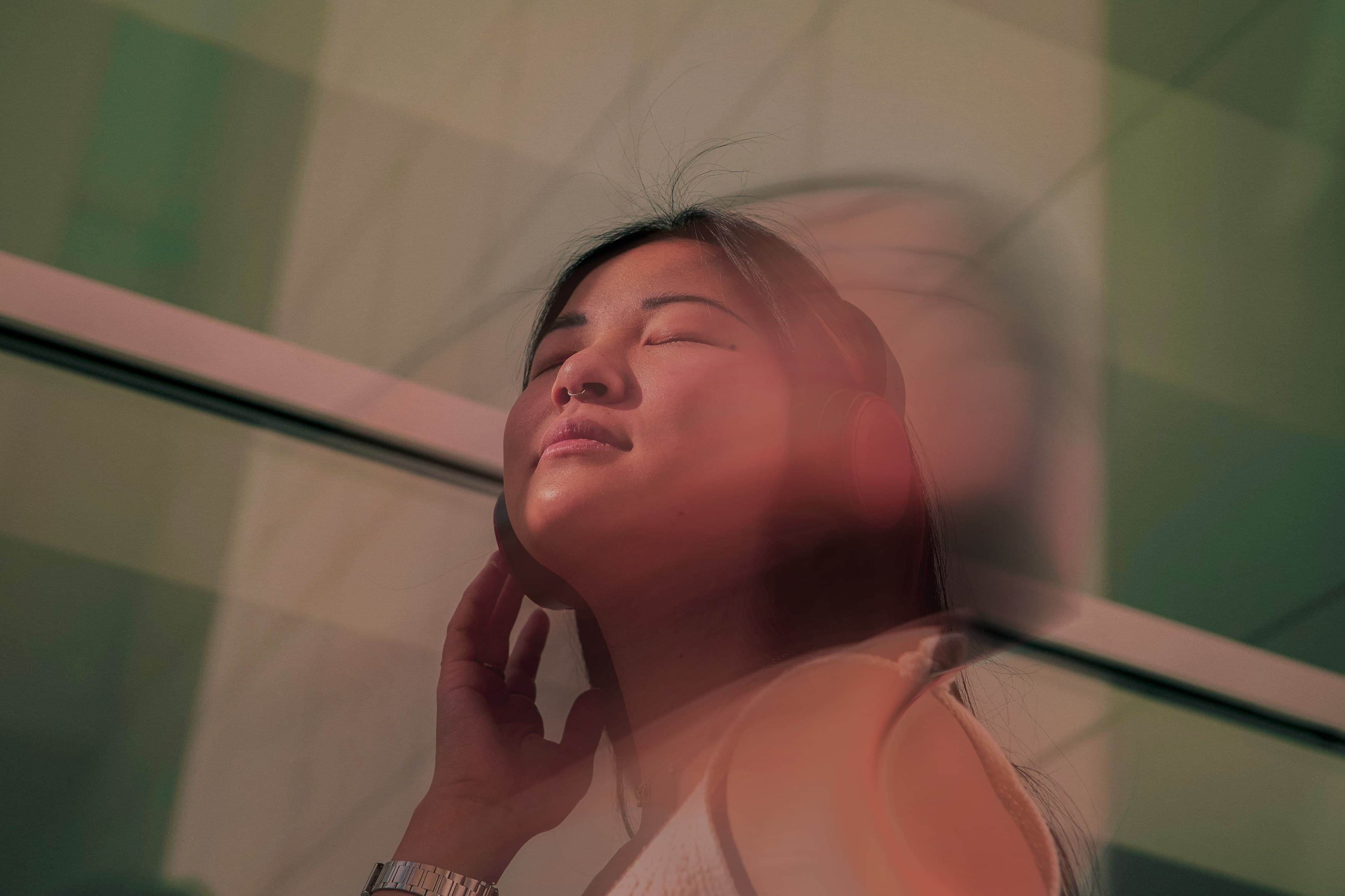 woman closed eyes