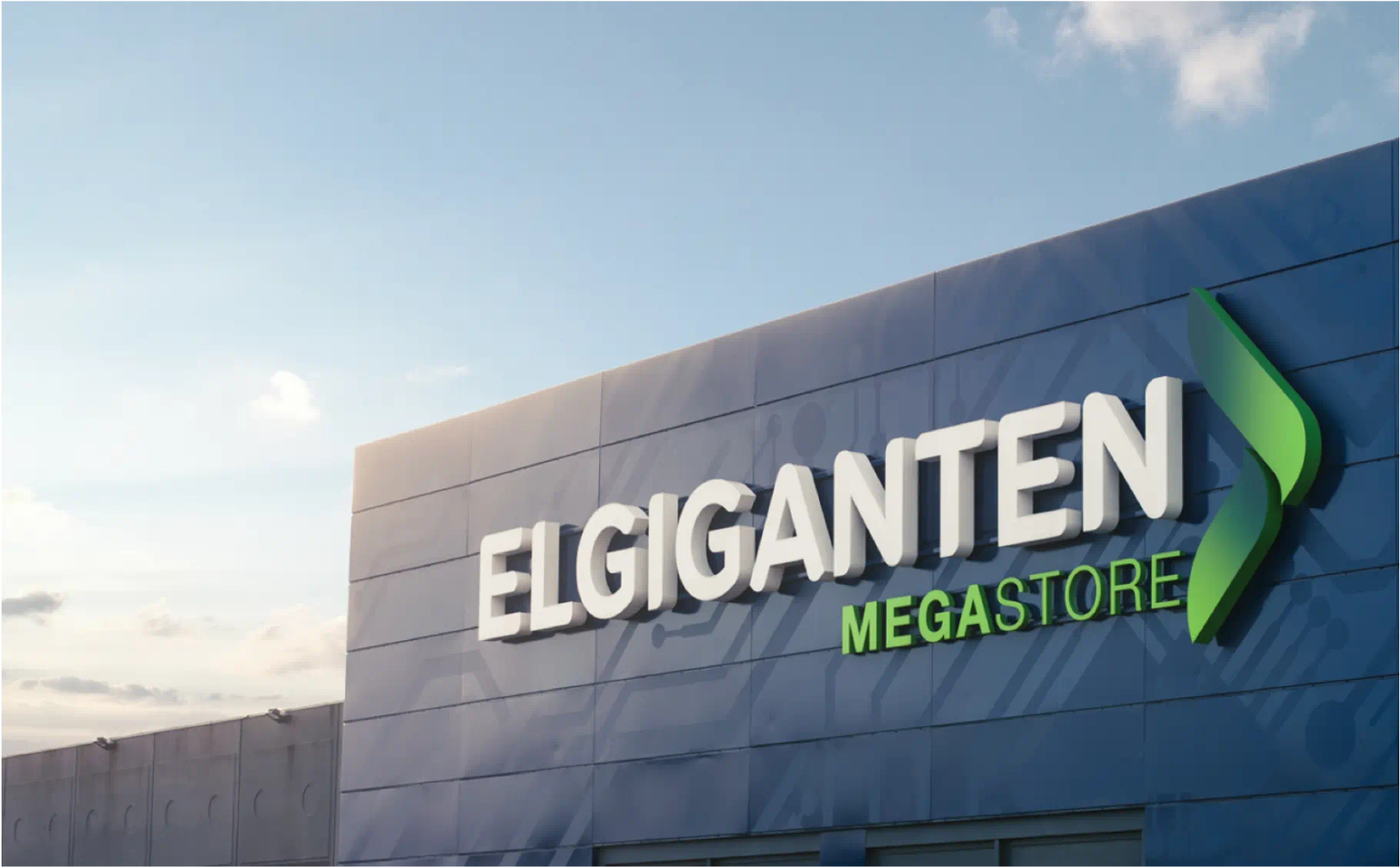 Elgiganten Megastore exterior signage in Sweden